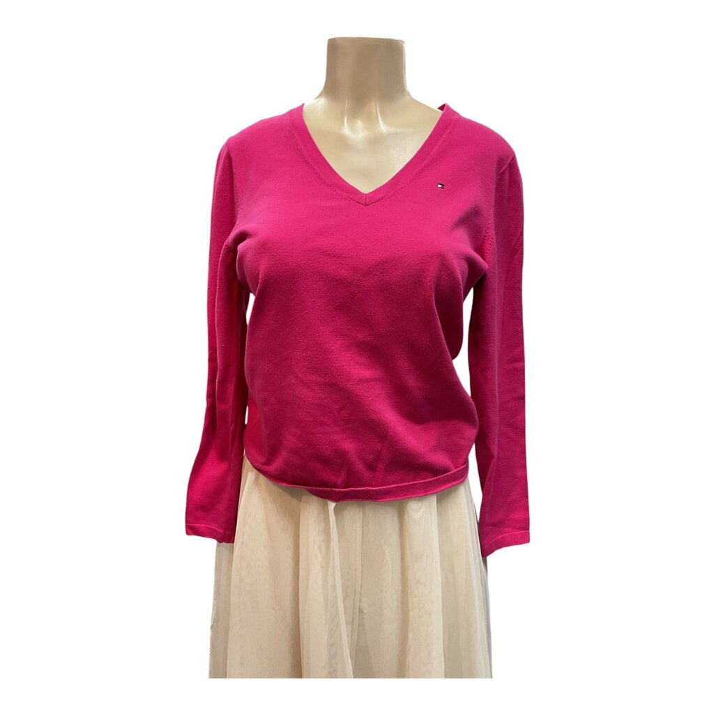 Tommy Hilfiger (Large) Pink L/S V Neck Sweater