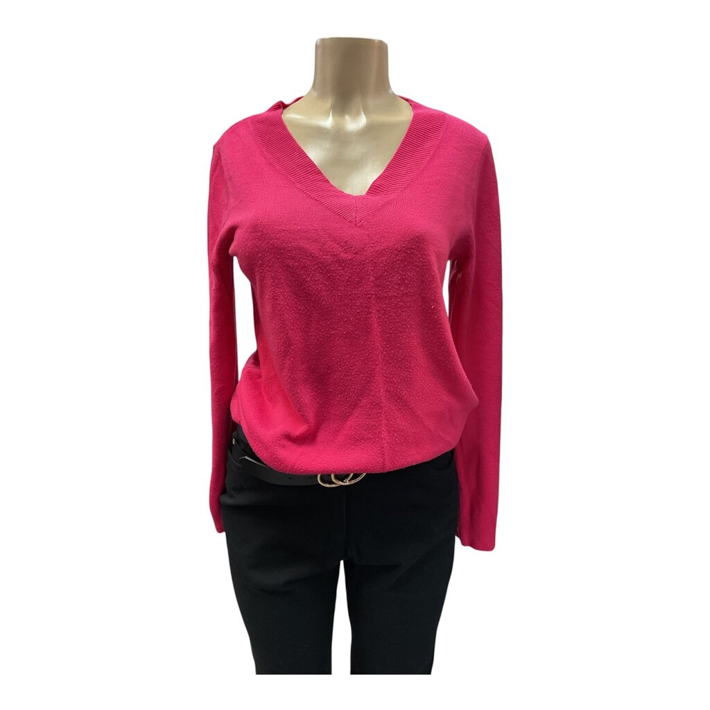 Simply Styles (Large) Hot Pink V Neck L/S Sweater