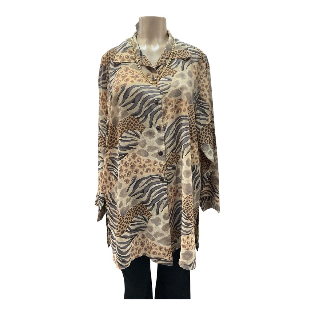 Bechamel (11) Tan Silk L/S Blouse