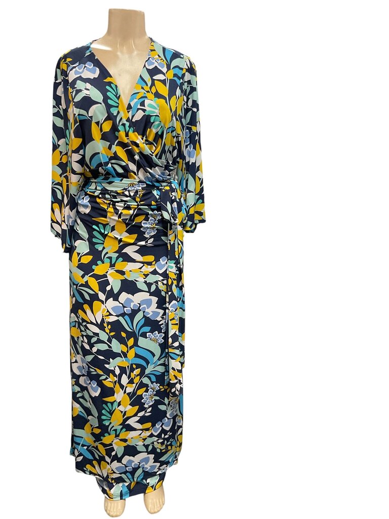 Jessica London (26w) Blue and Yellow Wrap Dress