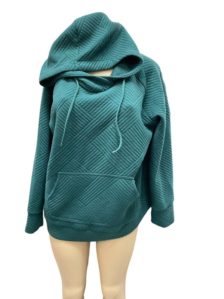 Green Tea (XL) Green Hooded Quilted Sweatshirt