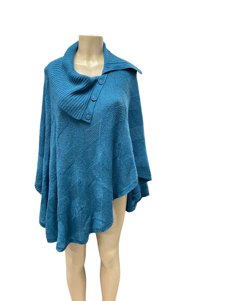 Chicos (L/XL) Blue Cowl Neck Sweater