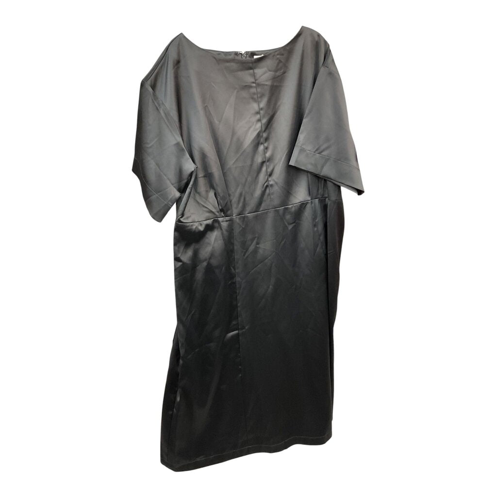 Prologue (XXL) Black S/S Satin Dress-NEW