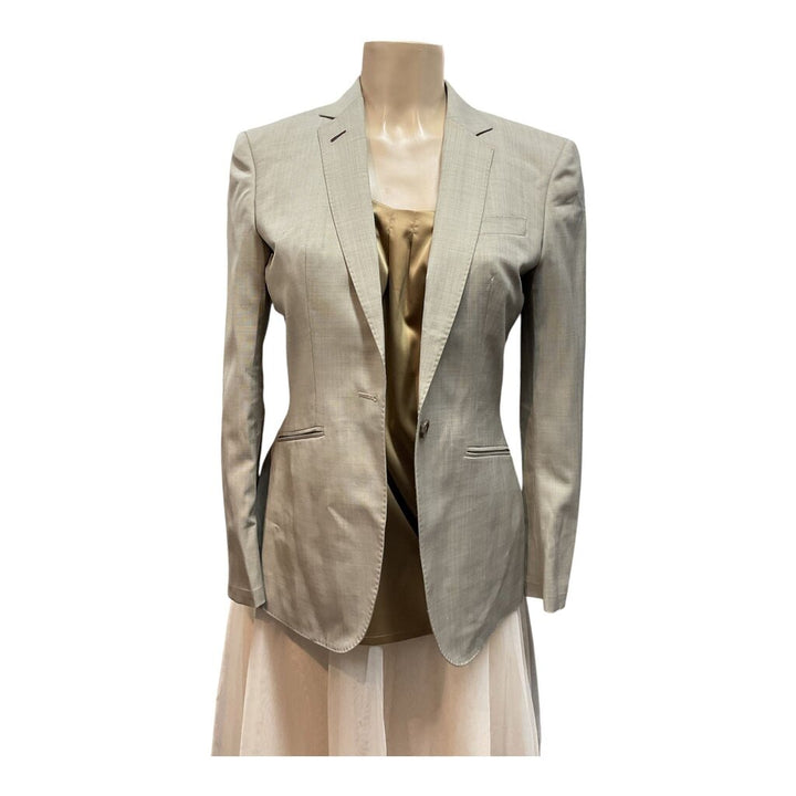 May Jung (6) Tan Dress Blazer