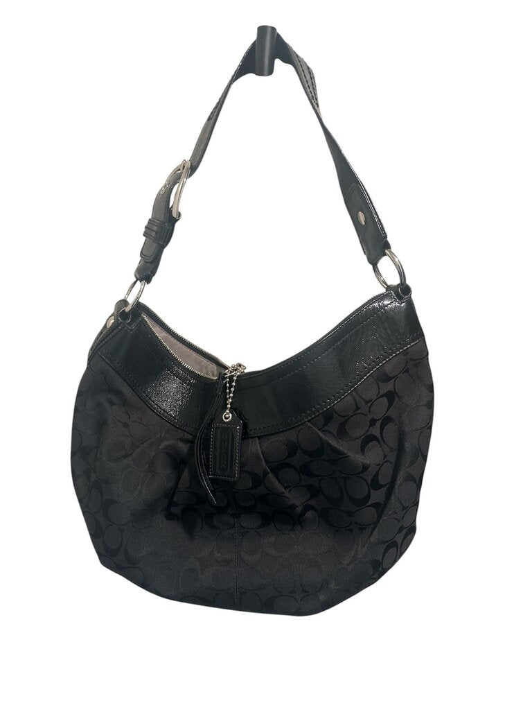 Coach Signature Jaquard Hobo Black