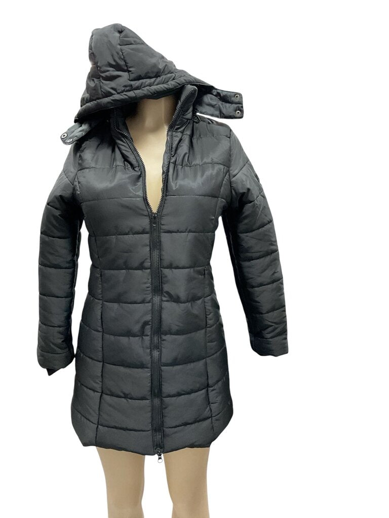 Black Puffer (Med) Midi Coat