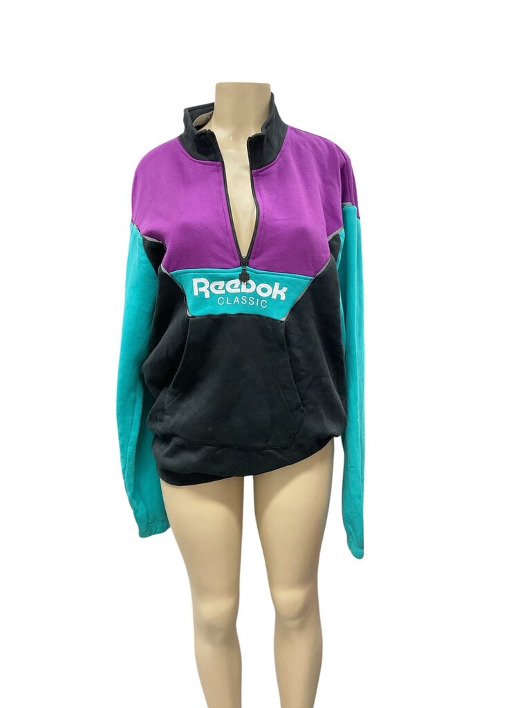 Reebok (Large) Purple and Blue Vintage Quarter Sweatshirt