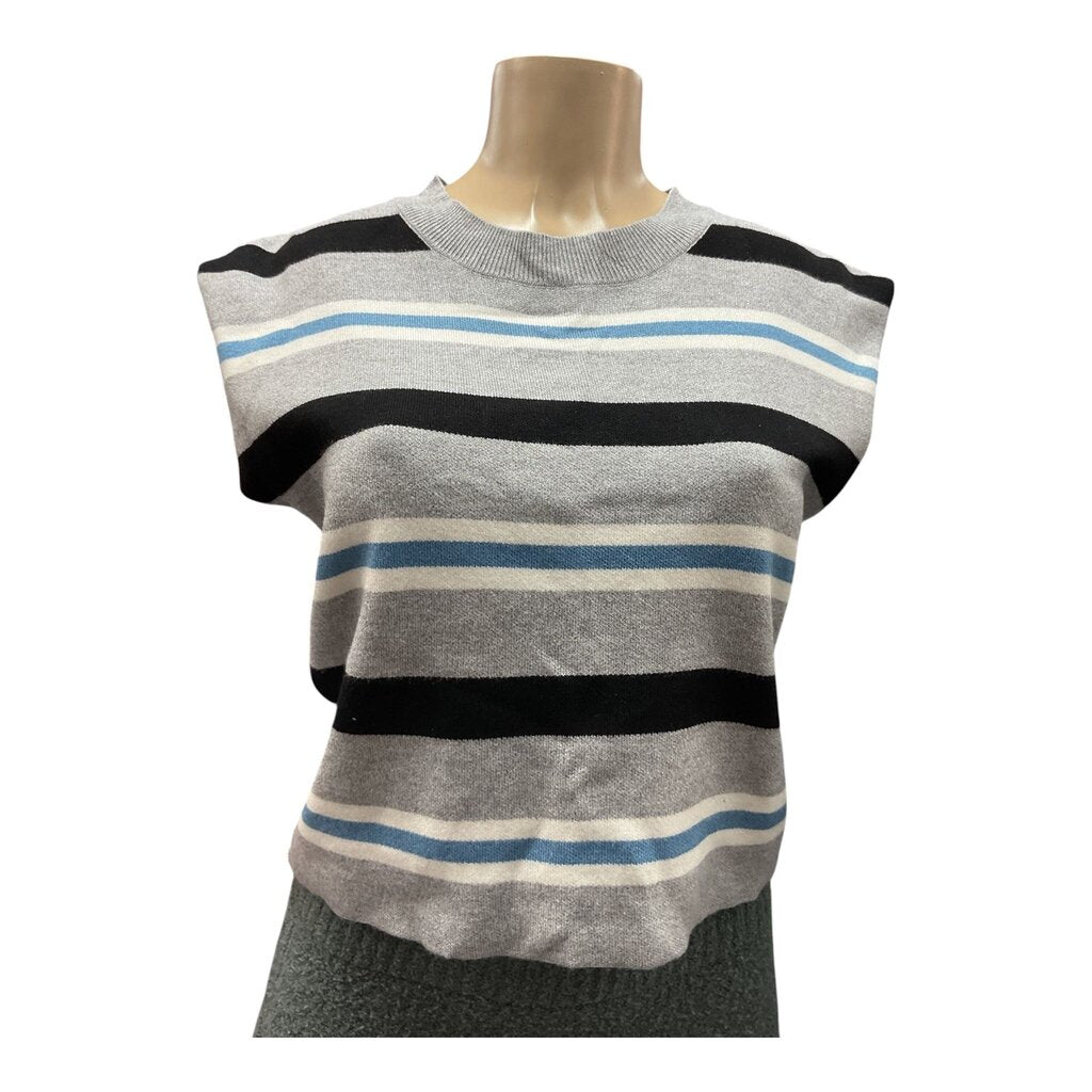 Maeve (XXS) Grey Striped Sweater Sleeveless