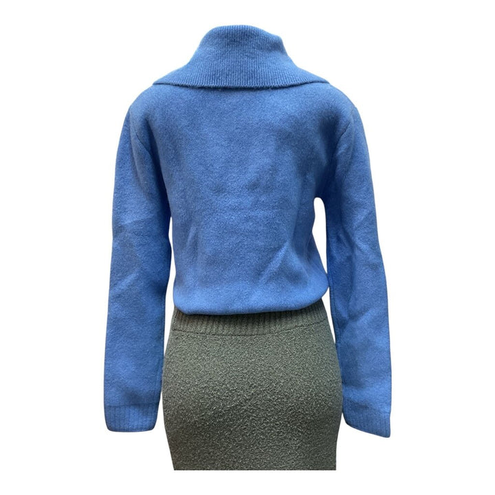 Zara (Med) NEW Blue Zippered Sweater