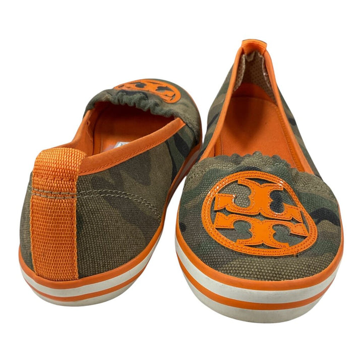 Tory Burch (6.5) Camo and Orange Flat Shoes