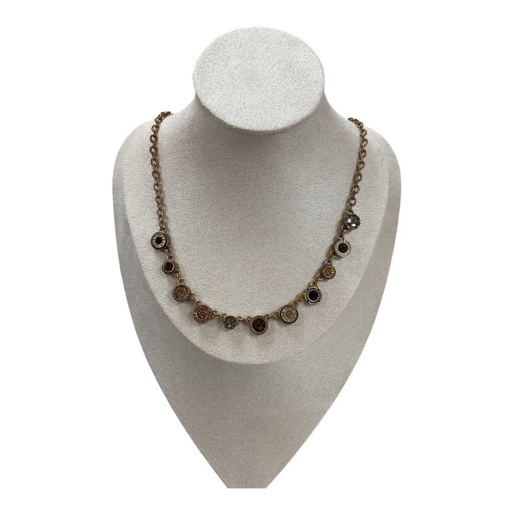 Vintage Yellow Multi Gemstone Link necklace