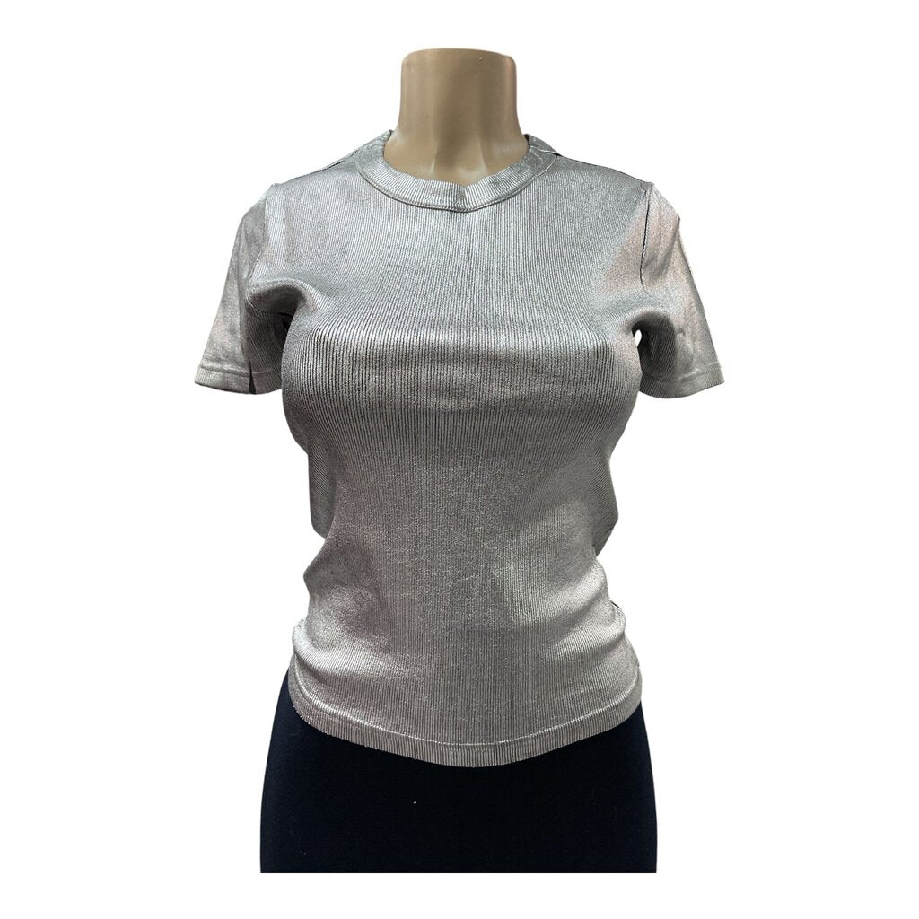 Zara (Med) Silver S/S Tee Metallic