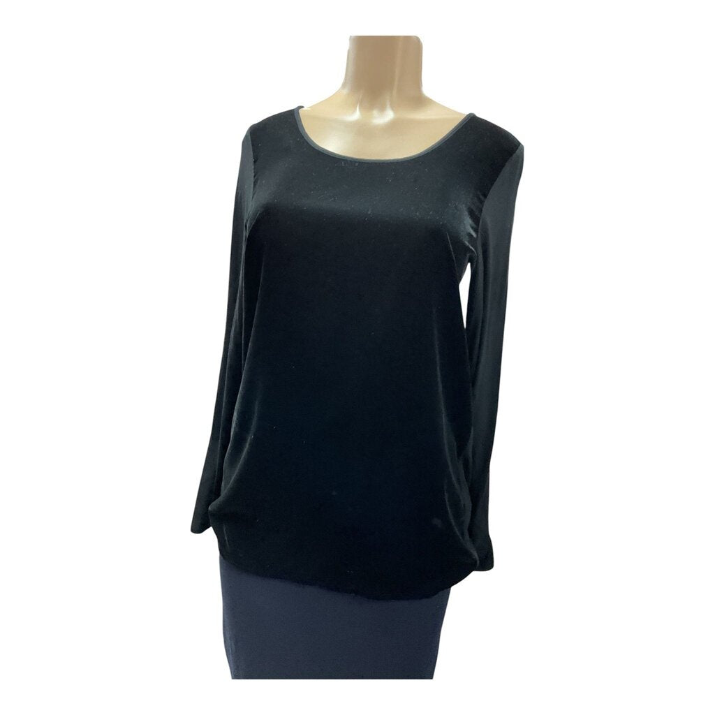 J Jill NEW (XS) Black Velour LS Blouse