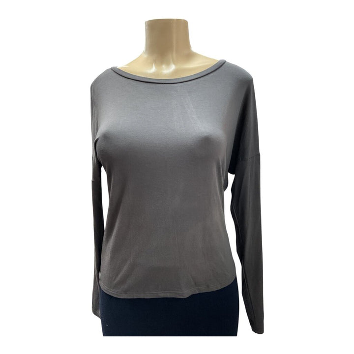 Mippo (Med) NEW Grey Open Back LS Casual Shirt