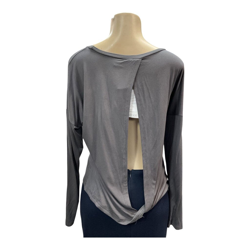 Mippo (Med) NEW Grey Open Back LS Casual Shirt