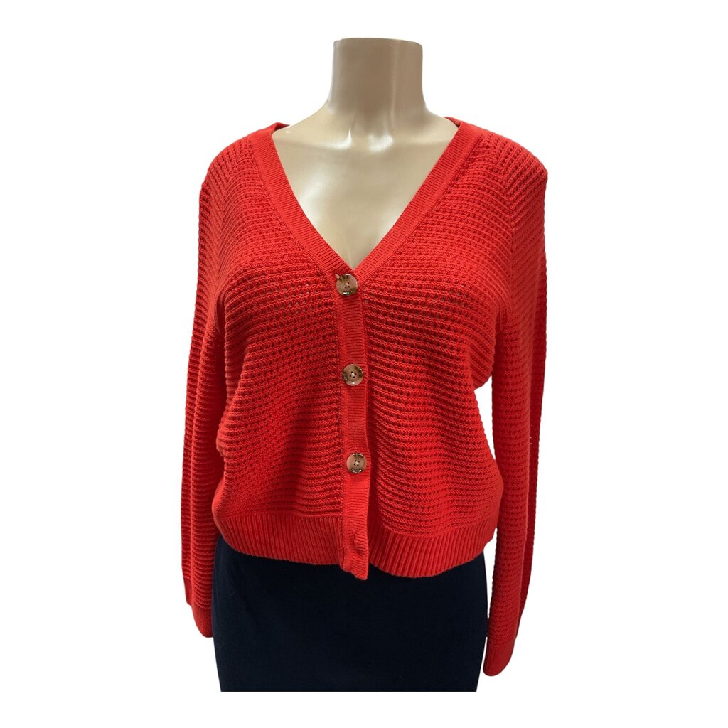 Loft (Small) NEW Orange Crocheted Sweater Cardigan