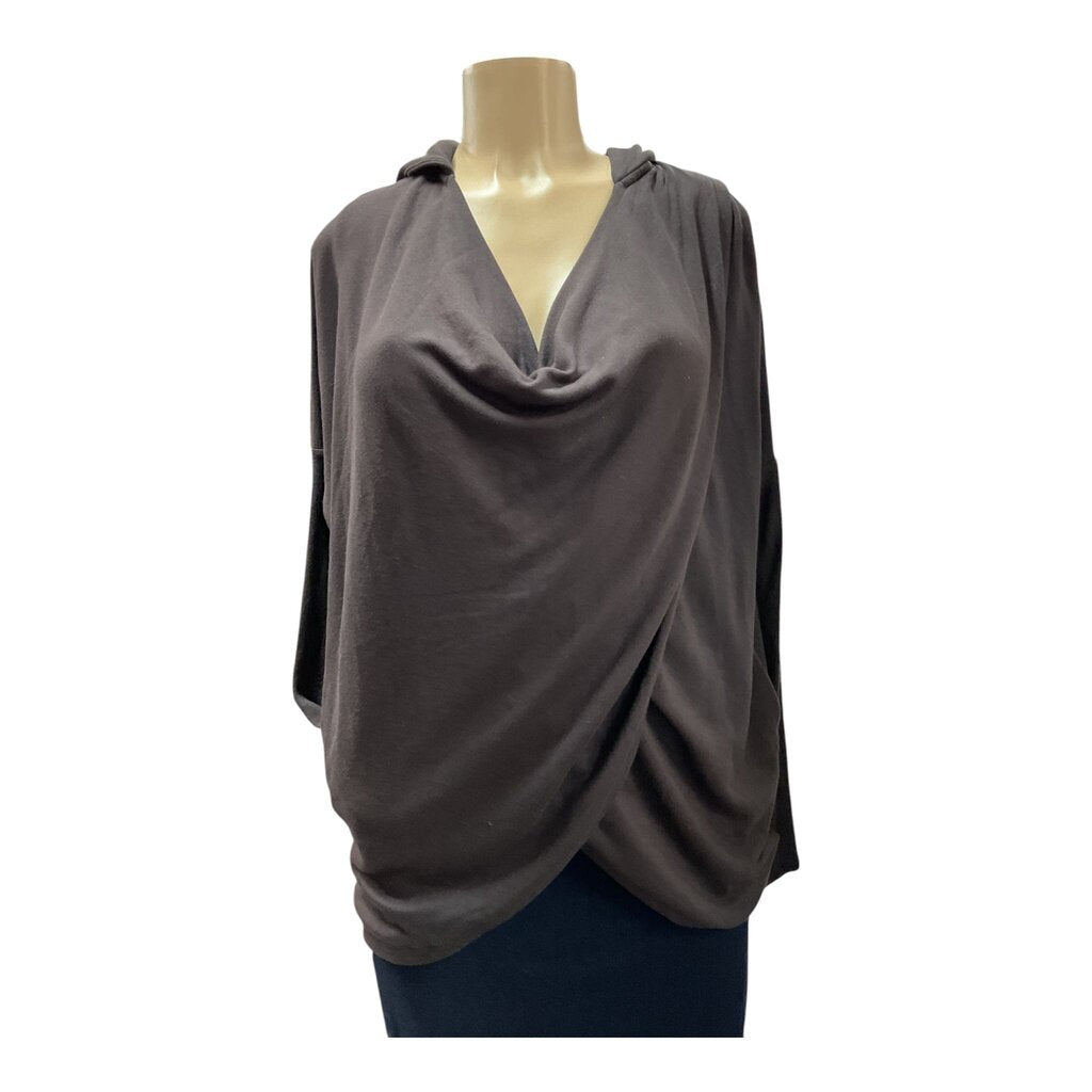 Athleta (XXS) Taupe L/S Athletic Top w/hoodie