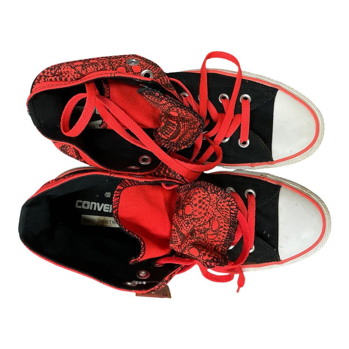 Converse (8) Orange and Black Hi Top