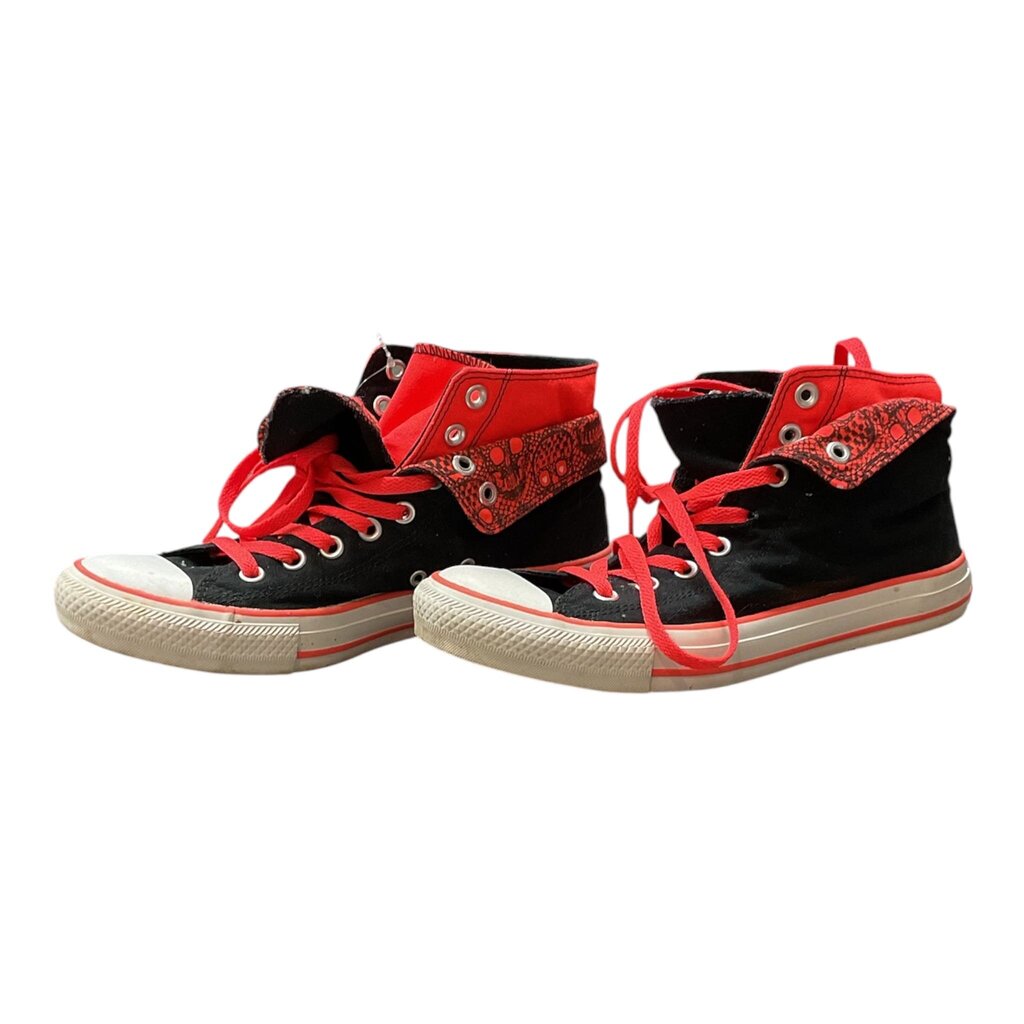 Converse (8) Orange and Black Hi Top