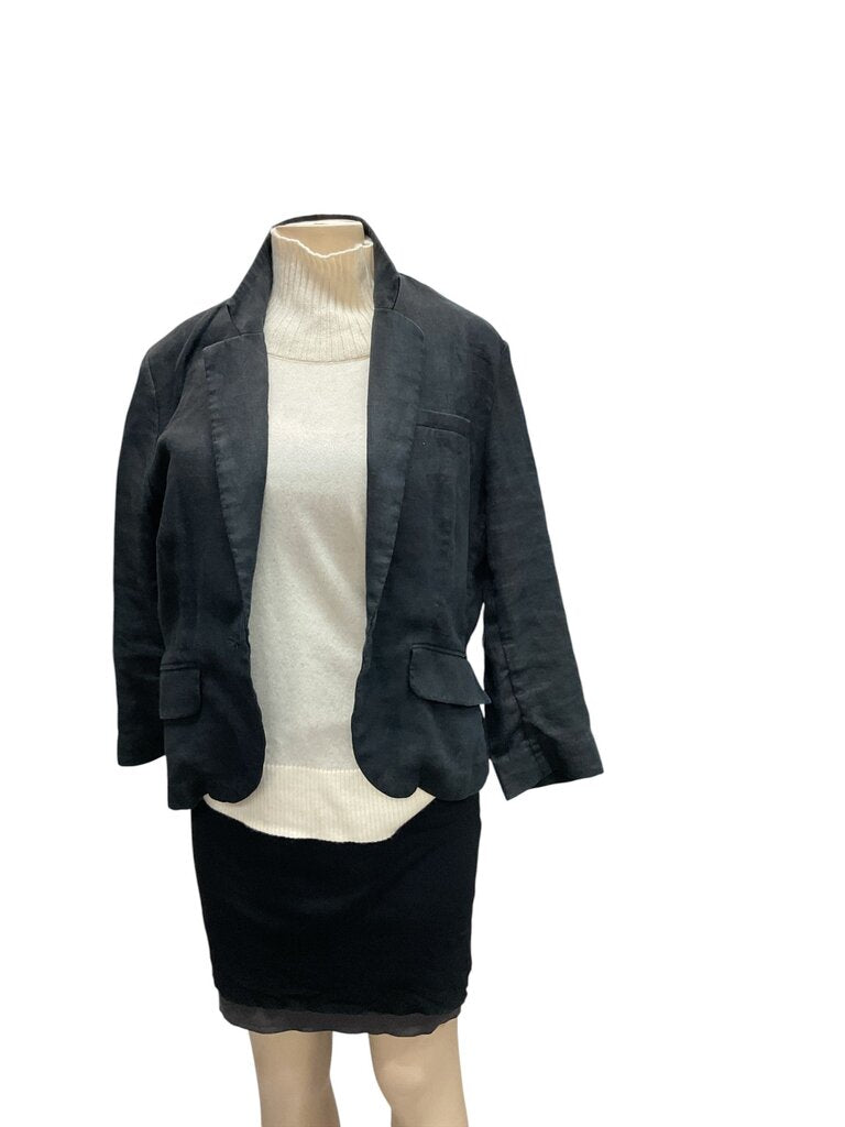 Olivia Moon (Med) Black Linen Blazer
