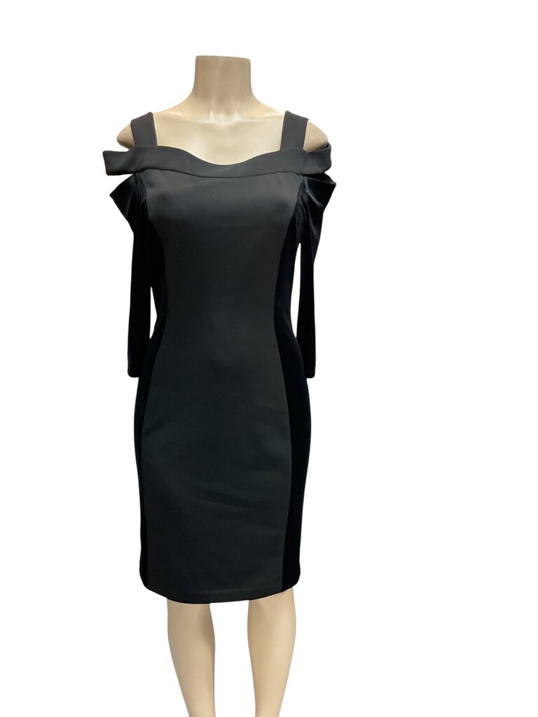 Calvin Klein (8) Black Sheath Off Shoulder Velour