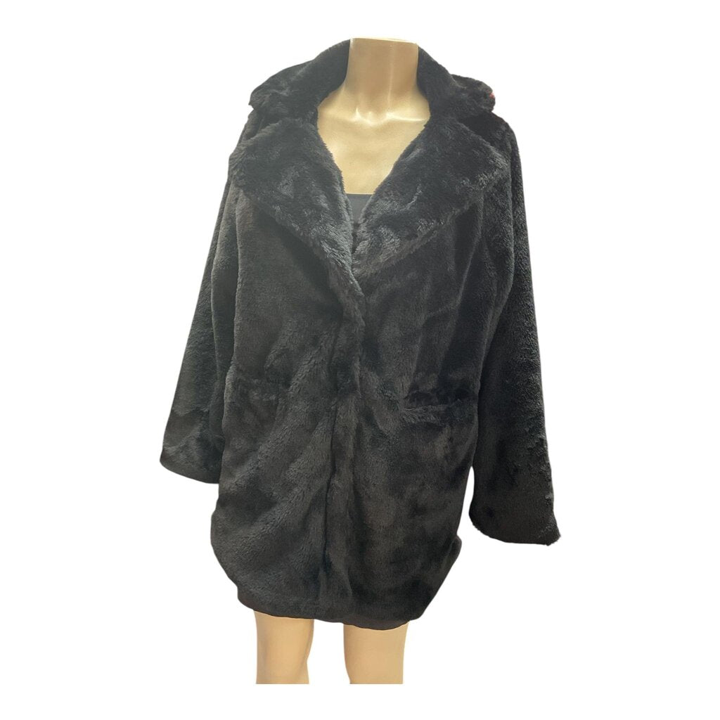 Black Faux Fur (Med) Oversized Coat