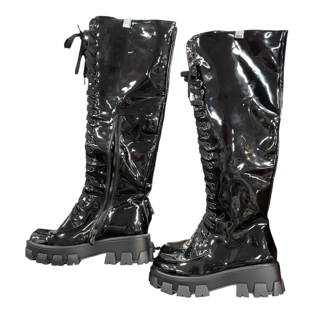 Azalea Wang (8) Tall Tie Combat Boots