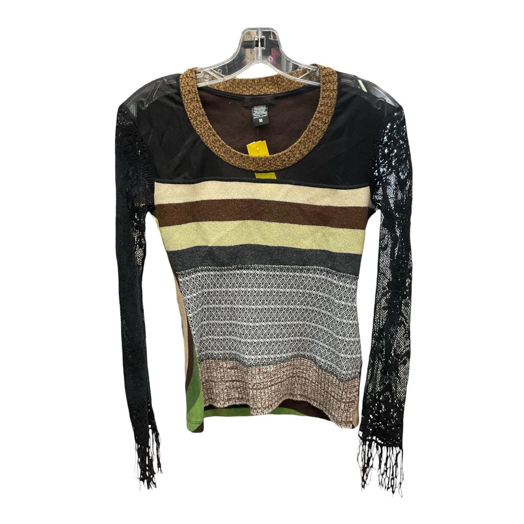 Custo (Med) Black and Brown LS Tee