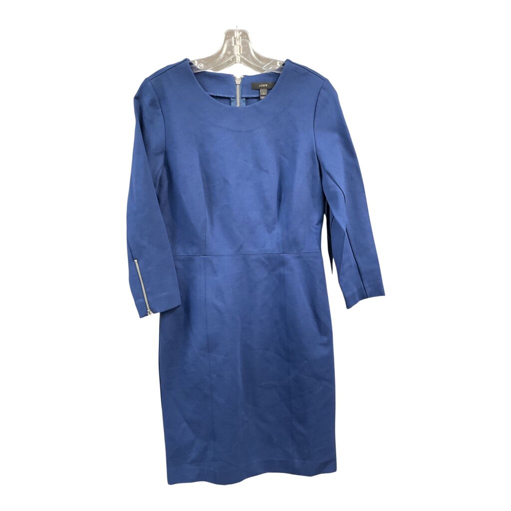 J Crew (6) Blue Sheath L/S Midi Dress
