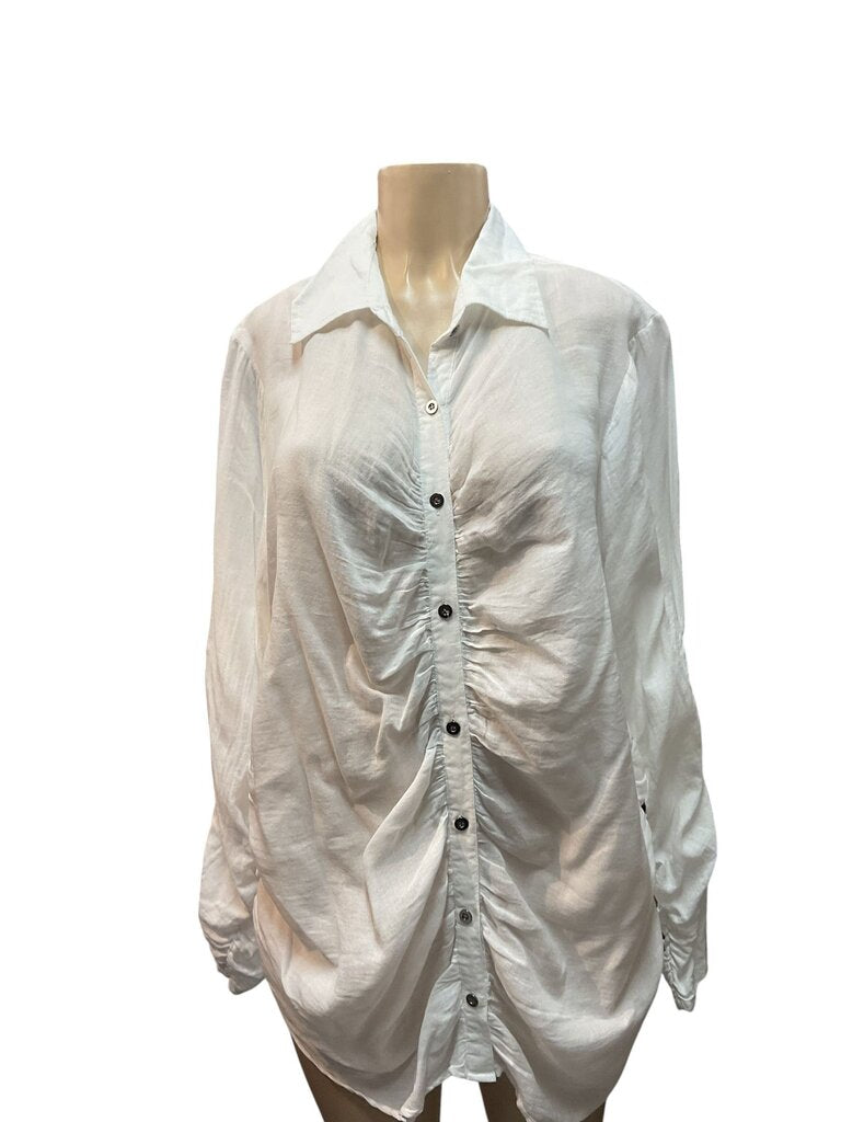Ashley Stewart (14/16) White Button Down Blouse