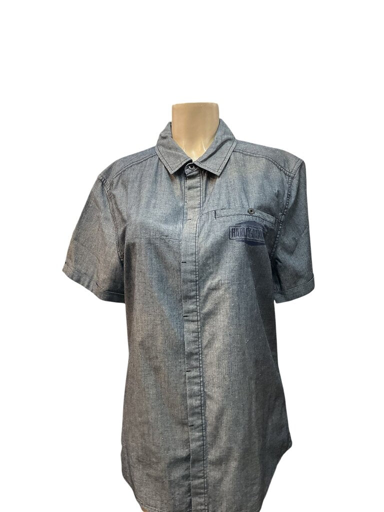 Harley Davidson (Large) Grey Men's Button Down