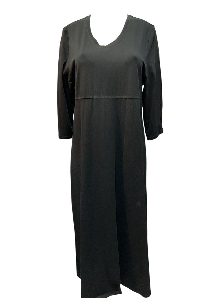 Denim and Co (Large) Black LS Cotton Dress