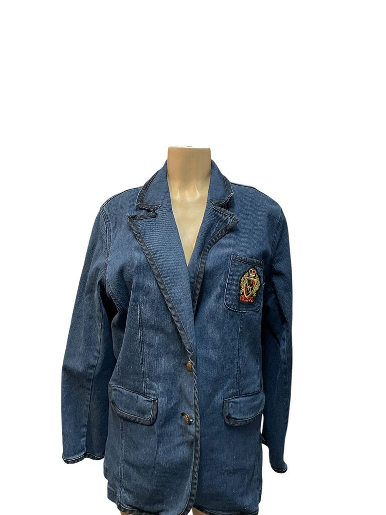 DG2 (1X) Diane Gilman Denim Blazer w/Crest