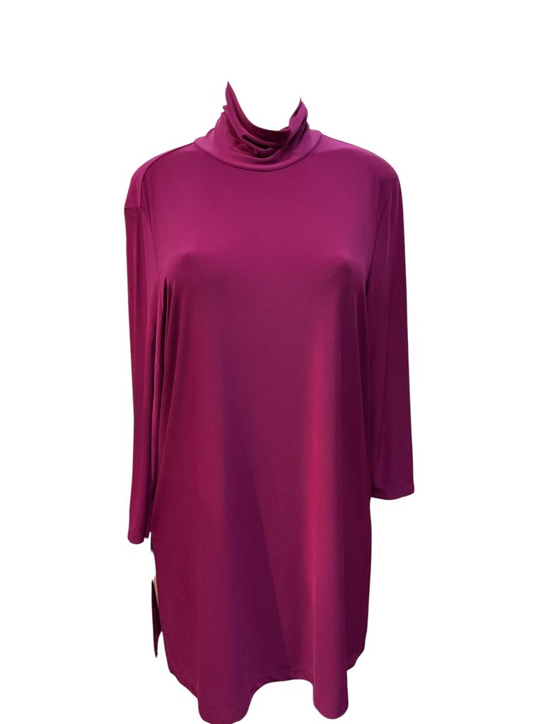 Slinky Brand (Large) Fuchsia Turtleneck Blouse