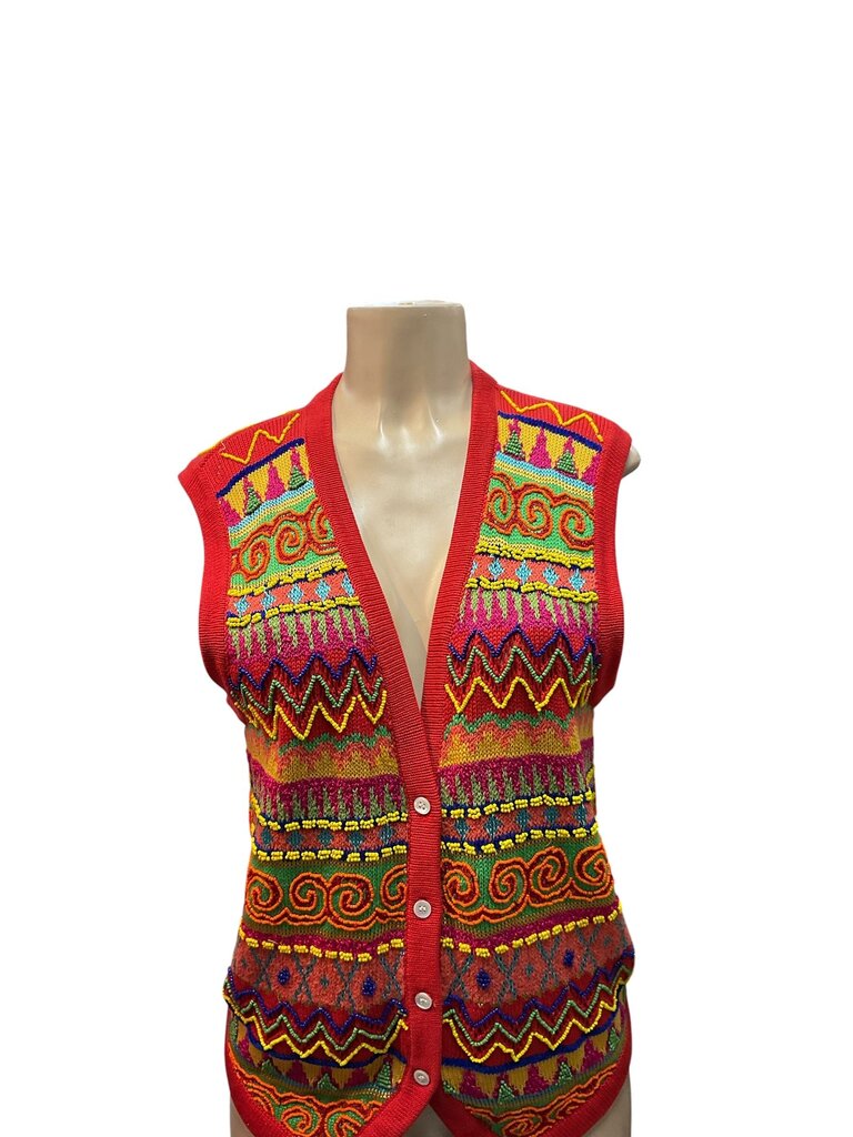DKNY (Large) Multi Colored Sweater Vest