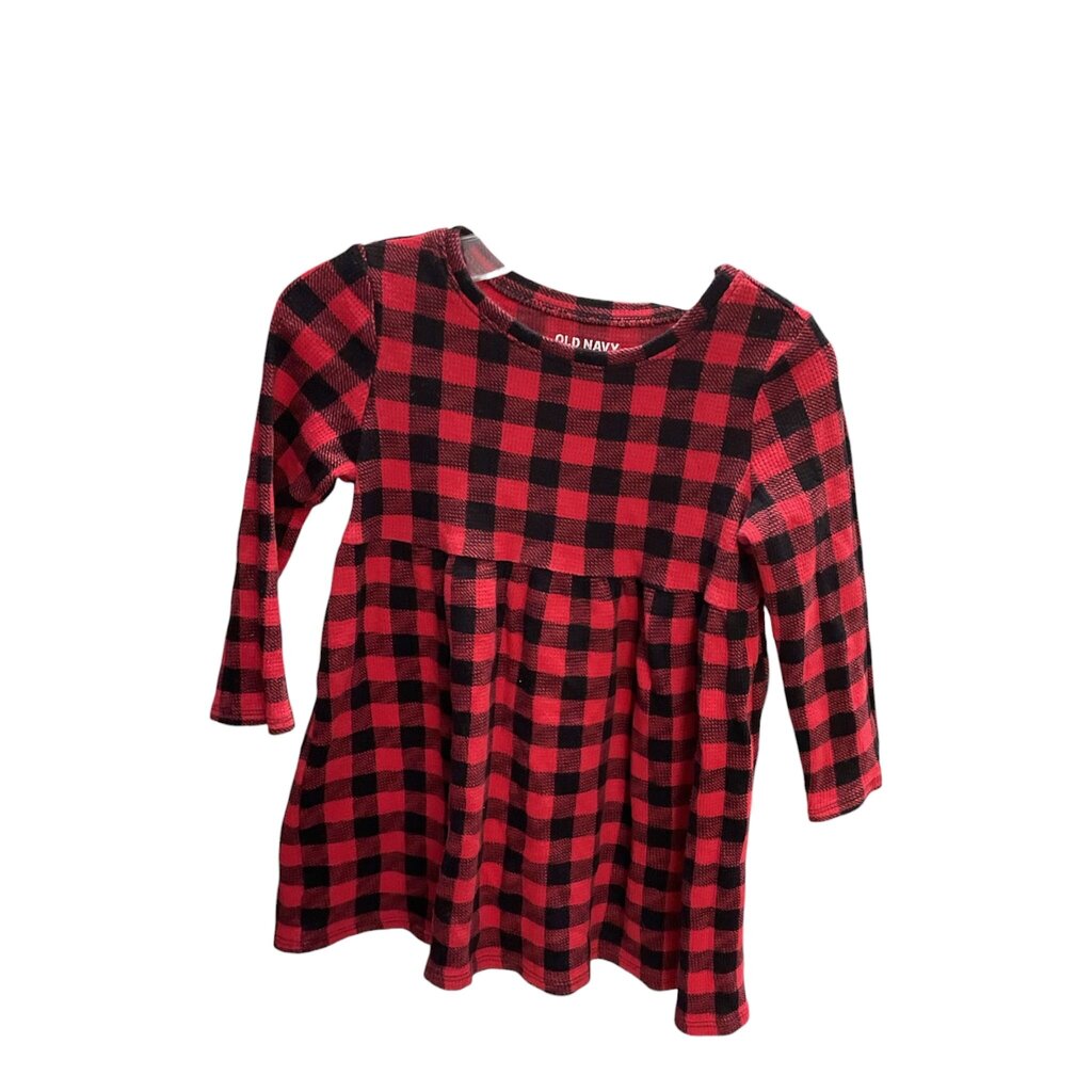 Old Navy (3t) Red Plaid L/S Dress Girls