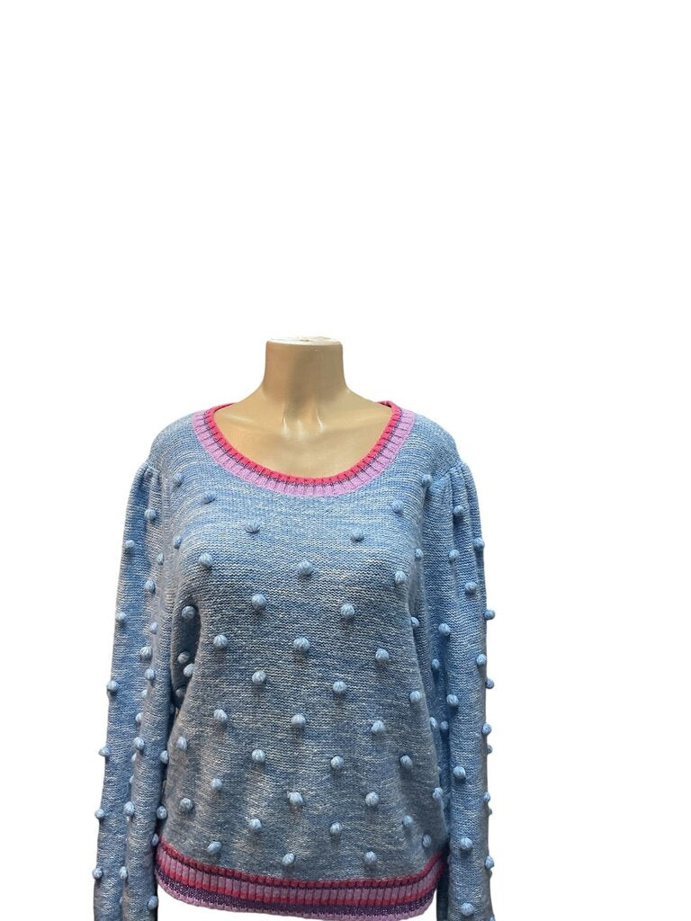 Lily Pulitzer (XL) Blue Sweater w/Purple Neckline