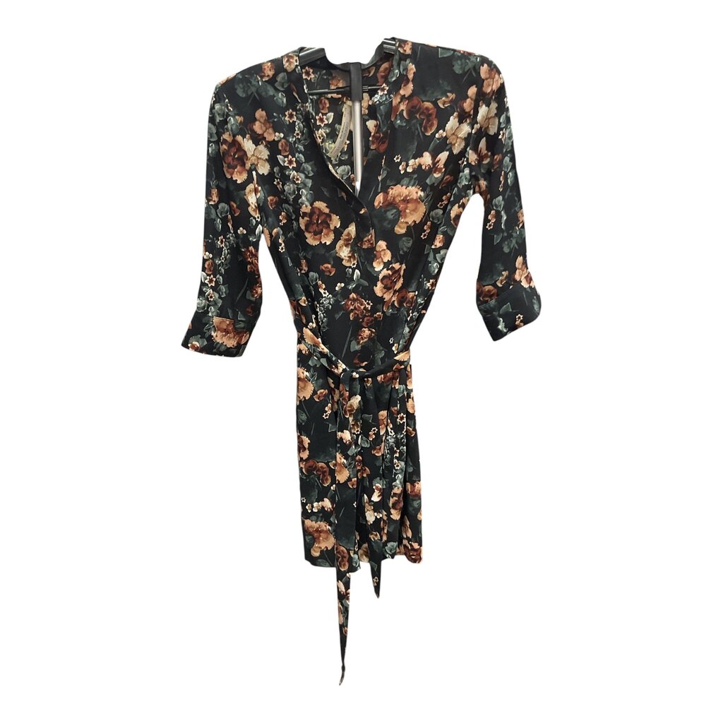 H and M (6) Green Floral LS Dress
