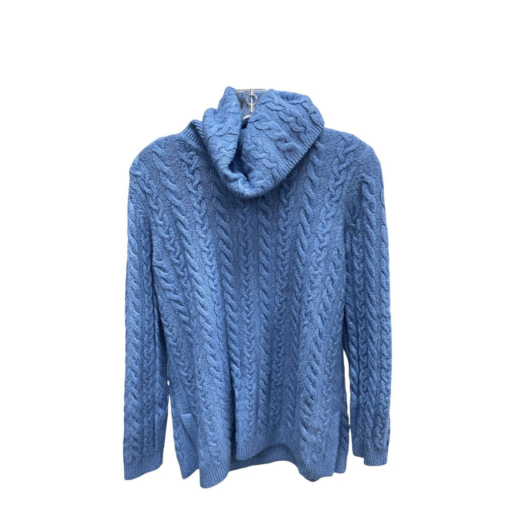 Talbots (M) BLUE CABLE KNIT TURTLENECK SWEATER