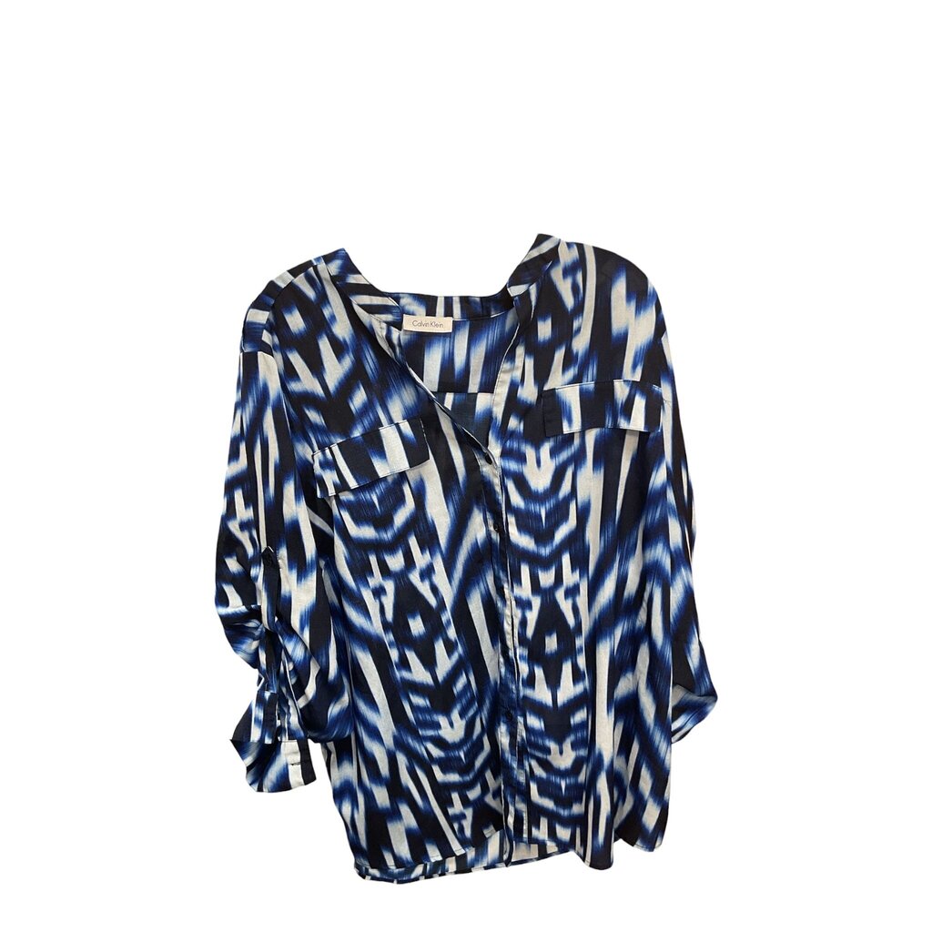 CALVIN KLEIN (2X) BLUE/BLACK/WHITE PRINT TOP