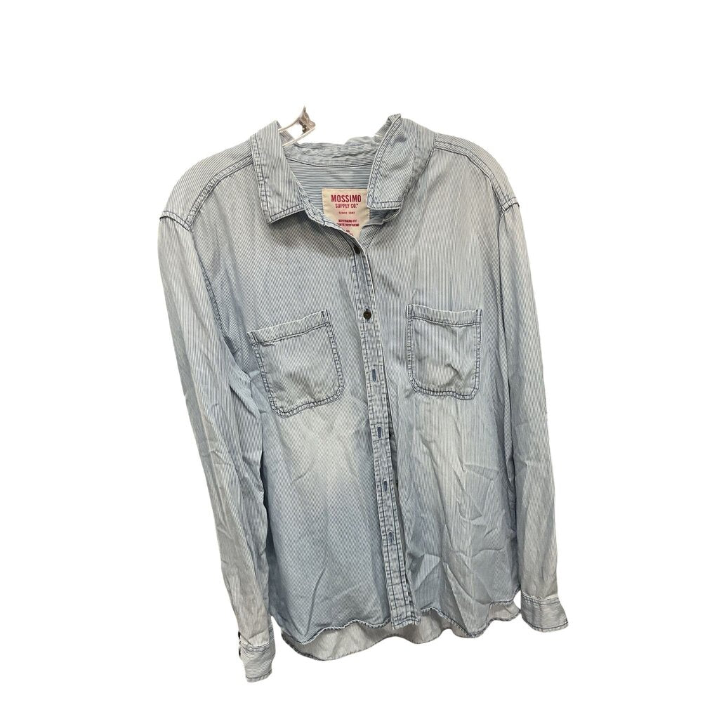 Mossimo (XXL) WHITE STRIPE DENIM TOP