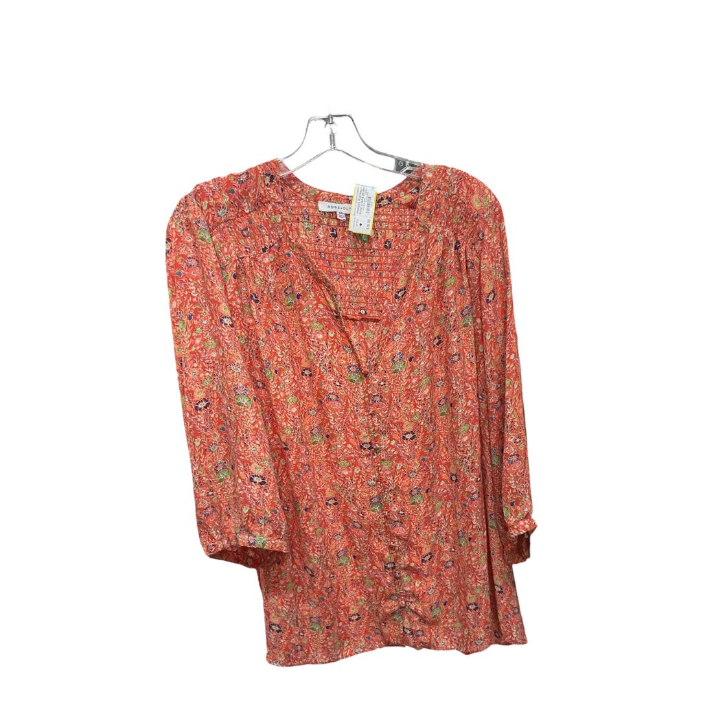 ROSE & OLIVE (2X) ORANGE FLORAL PRINT TOP