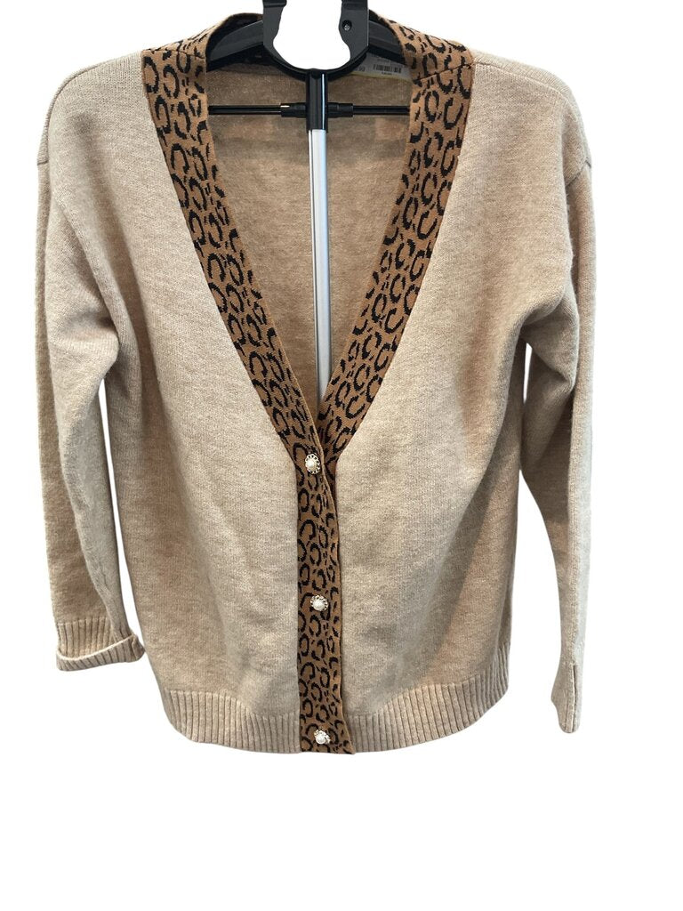 Tan (XL) Cardigan w/Printed Top LS