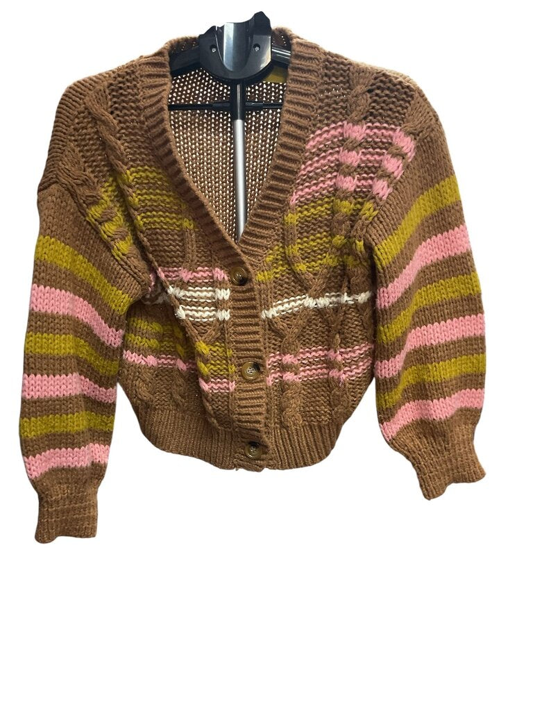 Lush (Med) Tan/Pink/Yellow Short Sweater