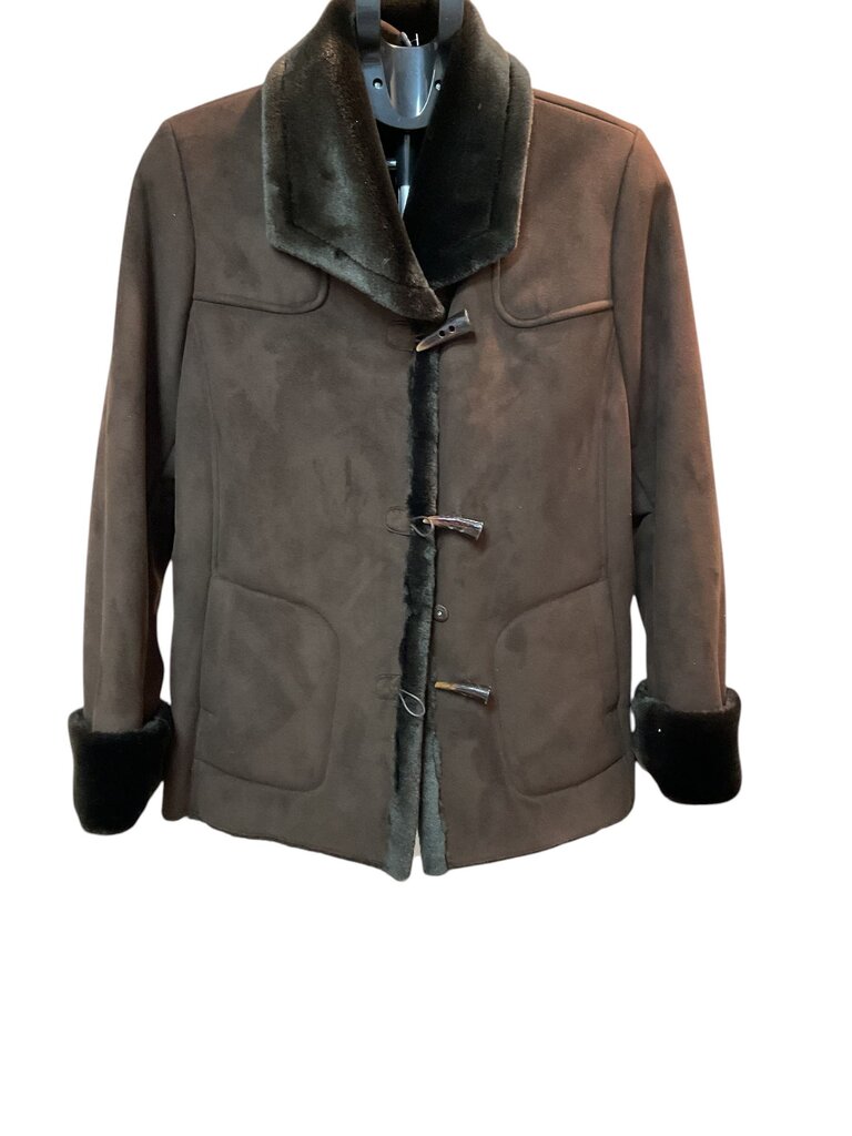 Jones New York (Large) Brown Faux Fur Face Coat