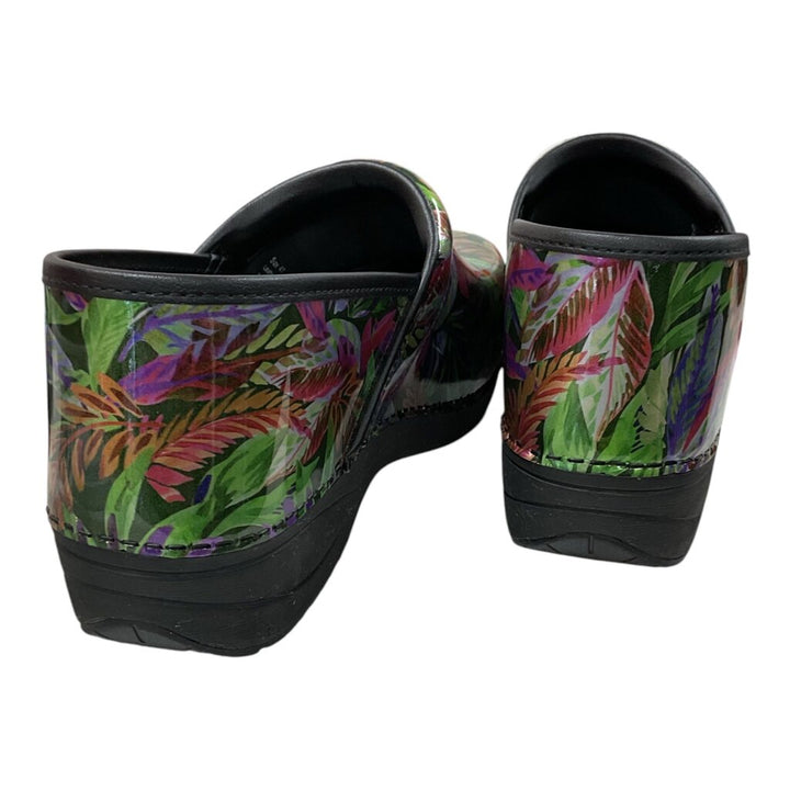 DANSKO 941/10) NEW PURPLE & GREEN FLORAL CLOGS