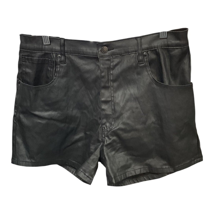 AKIRA (1X) BLACK FAUX LEATHER SHORTS