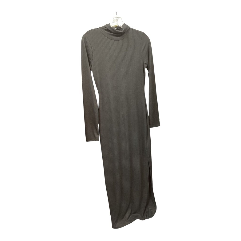 FASHION NOVA (L) NEW BLACK RIBBED MAXI DRESS