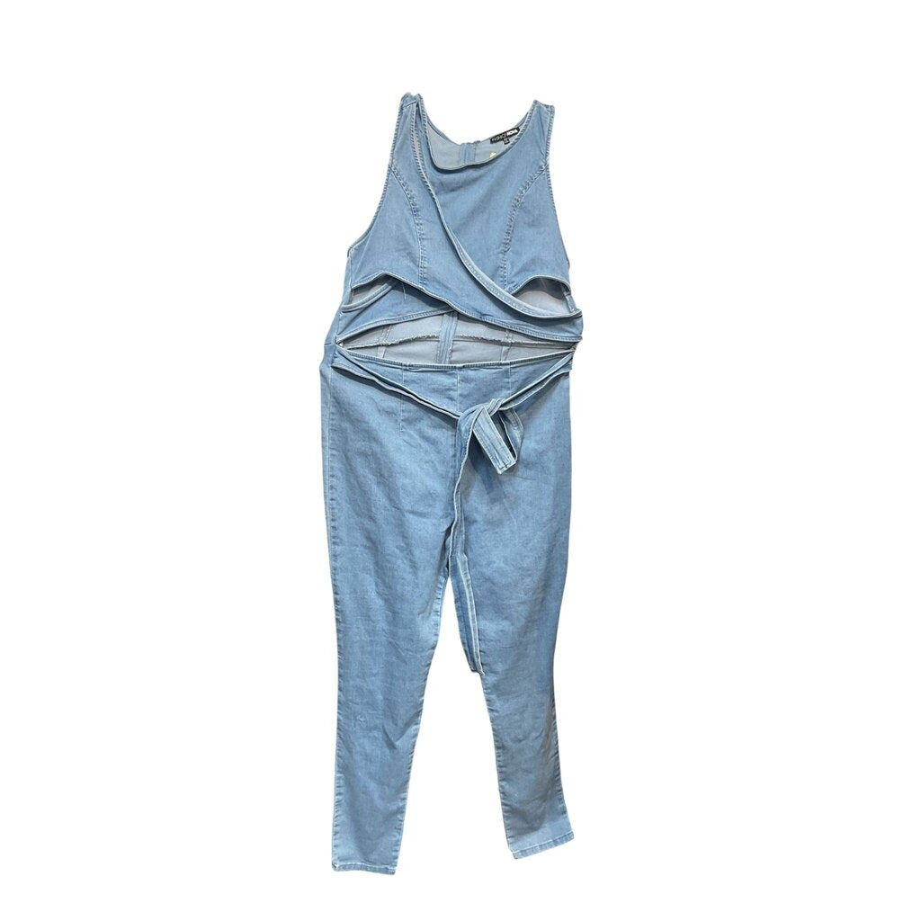 FASHION NOVA (XL) DENIM CUT OUT JUMPSUIT