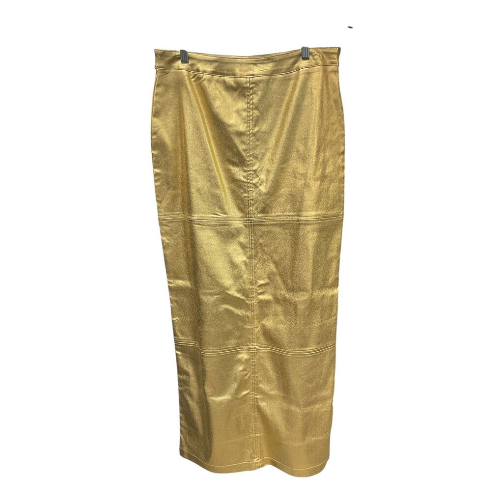 LEEROO ((XL) NEW GOLD MAXI SKIRT